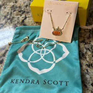 Kendra Scott Gold Necklace with Fiery Pendant